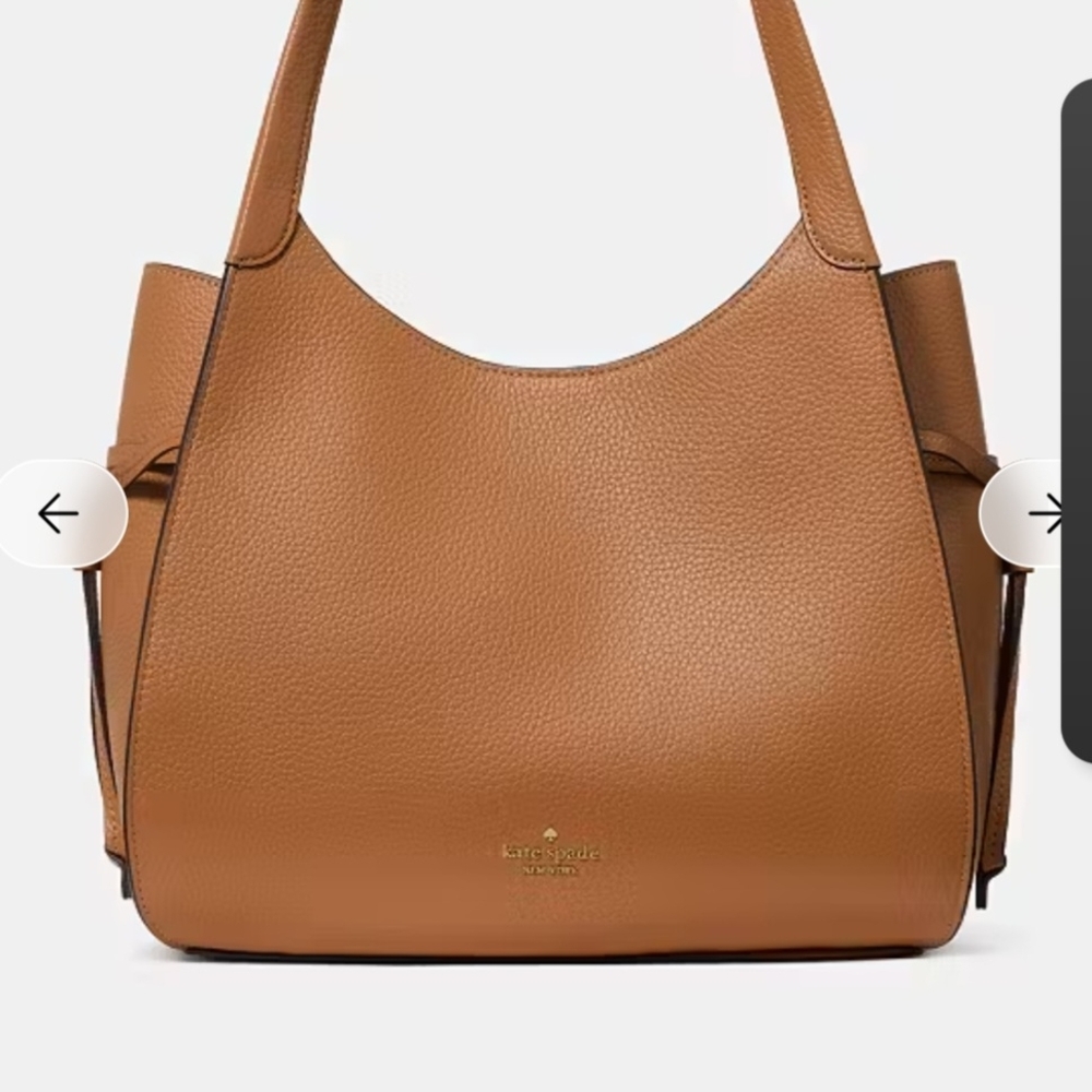 kate spade Pebbled Leather Shoulder Bag in Cognac Brown